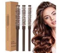 Set di pennelli per lo styling - Pettine rotondo per capelli arricciati, strumento districante per il viso, bacchetta volumizzante, resistente al calore, spazzola per barba, baffi, taglio pixie, uso