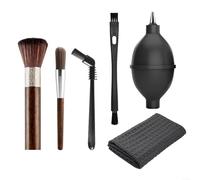 Set di pennelli per macinacaffè con doppia dimensione in nylon, doppia dimensione in legno, soffiatore d'aria e asciugamano a nido d'ape per un'igiene completa delle attrezzature