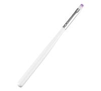 Set di pennelli per manicure con asta piatta bianca, penna per capelli viola, penna piatta, pennello per unghie, penna gel, strumento per unghie, adatto per uso e salone (A, taglia unica)