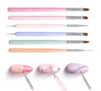 Set di pennelli per nail art con penna per nail art, con pennello per estensione per unghie, pennello gel costruttore, pennello per nail art e penna punteggiatura per unghie, per salone di bellezza e