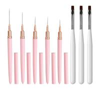 Set Di Pennelli Per Nail Art Da 5 Pezzi, 3 Penne Per Nail Art, Pennelli Per Disegnare I Dettagli Di Nail Art, Pennelli Per Strumenti Di Pittura A Linea Lunga Per Unghie