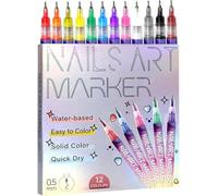 Set di pennelli per nail art in 12 colori, pennelli per nail art in gel aggiornati 2025, pennelli fai da te ad asciugatura rapida, pennelli per nail art 3D, strumenti per la pittura delle unghie (1