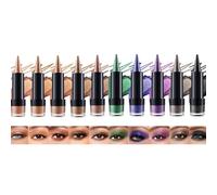 Set di pennelli per ombretto luccicante, design 2 in 1 con due punte e set di pennelli per ombretto e eyeliner multiuso cremosi, a lunga durata e colorati per look occhi versatili #10PCS