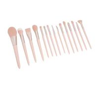 Set di pennelli per ombretto, rosa, forte processo di legatura, 15 pezzi, manico in legno ad asciugatura rapida per polvere
