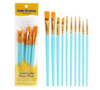 Set di pennelli per pittura ad olio, set professionale per pittura artistica, versatile set di 10 pennelli a punta fine per pittura acrilica, ad olio e ad acquerello su tela, strumenti flessibili per