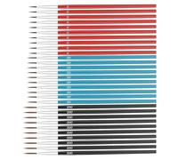 Set di pennelli per pittura dettagliata, 30 pezzi, 3 misure, manico in legno in miniatura con un occhio dettagliato, pennello a punta piccola (Black000# Blue00# Red0# 10 pezzi ciascuno)