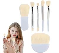 Set di pennelli per trucco da viaggio, set di pennelli per trucco da viaggio con custodia,Set trucco multiuso - Set da viaggio 6X con custodia per pennelli piccola per fondotinta, fard, terra abbronza
