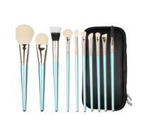 Set di Pennelli per Trucco Set Di Pennelli For Il Trucco Da 10 Pezzi For Fondotinta, Sopracciglia, Fard, Ombretti, Ecc. Pennelli da Trucco per Occhi(Blue-Brush Pack)