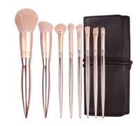 Set di Pennelli per Trucco Set Di Pennelli For Il Trucco Da 8 Pezzi, Pennello Morbido For Fard In Polvere E Pennello For Il Contorno Del Viso Pennelli da Trucco per Occhi(Pink-Brush Pack)
