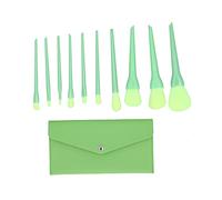 Set di pennelli per trucco sluffs, spazzola cosmetica Set di capelli morbidi fardello sciolto Strumento per il trucco a pennello in polvere con borsa verde