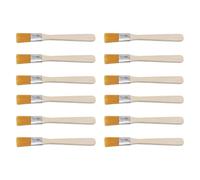 Set di pennelli piatti, 12 pezzi, lunghezza 13,2 cm, larghezza 1,6 cm, manico in legno con setole in nylon, per pittura e artigianato