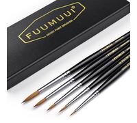 Set Di Pennelli Professionali Martora Kolinsky - 5 Pennelli Rotondi Nelle Misure 5/0, 2/0, 0, 1, 3 per Acquerello, Acrilico, Gouache, Miniature, Modello E Acquerellare Dettagli Fini | Capelli Naturali