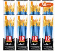 Set di pennelli, spazzole per capelli in nylon per acrilico olio acquerelli pittura artista kit professionale da colorare Size 2/0 80 Pack