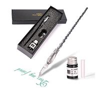 Set di pennino in vetro Penna in vetro di cristallo calligrafia con inchiostro e supporto per biglietti di auguri, cartoline, penna stilografica per arte, scrittura, firme regalo