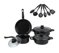 Set di pentole antiaderenti, 13 pezzi, compatibili con l'induzione, padelle, pentole e pentole, per cucinare in casa