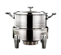 Set di pentole calde in acciaio inox per buffet - Scaldavivande, catering, buffet e riscaldatori, rotondi in oro da 22 cm per eventi di catering, oro da 18 cm (argento da 24 cm)