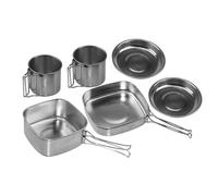 Set Di Pentole Da Campeggio In Acciaio Inox - Pentole e Padelle per Cucina,6 Pezzi Cucina Esterna Portatile per Escursionismo Picnic Viaggio Montagna Sopravvivenza Esterno