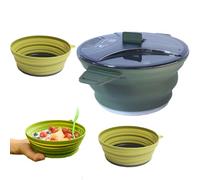 Set di Pentole da Campeggio - Set Da Cucina Piegevole Con Pentola E Padella,Utensili Da Cucina In Silicone Resistente Al Calore Per Viaggi Outdoor, Escursionismo, Zaino In Spalla E Appartamento