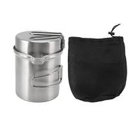 Set di pentole da per stufe a legna da esterno, pentola portatile in acciaio inox antivento per campeggio e escursionismo, utensili da compatti e pieghevoli con borsa