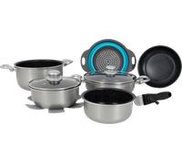 Set di pentole gimex in alluminio a induzione argento 9 pz.