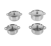 Set di pentole in acciaio inossidabile 4 pezzi 20 cm 22 cm 24 cm 26 cm Pentole durevoli con riscaldamento uniforme e addensato con coperchi per la del ristorante di casa