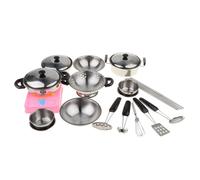 Set Di Pentole In Acciaio Inossidabile Da 20 Pezzi Cucina Finta Gioca A