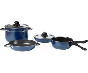 Set di pentole in alluminio berger impilabili blu 8 pezzi