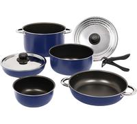 Set di pentole in alluminio berger impilabili blu 9 pezzi