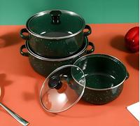 Set di pentole in ceramica antiaderente 16/18/20 cm con coperchio in vetro, set di pentole per diversi piani cottura, tra cui induzione, gas, ceramica, elettriche, alogene