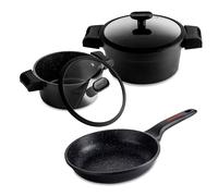 Set di Pentole Induzione 5 - Piece Alluminio Antiaderente 2 Casseruoli 1 Padella