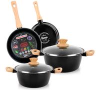 Set di Pentole Induzione 6-Piece Antiaderente Casseruoli, Padelle Design Moderno