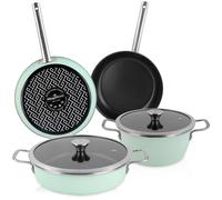 Set di Pentole Induzione 6-Piece Antiaderente Casseruoli, Padelle Design Vintage