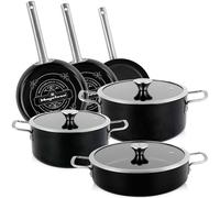 Set di Pentole Induzione 9-Piece Antiaderente Casseruoli, Padelle Design Vintage