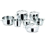 Set di Pentole Induzione, Gas e Forno in Acciaio Inox 18/10, 11 Pezzi, Batteria di Pentole con 4 Casseruole, 2 Pentole, Bollilatte, 4 Coperchi