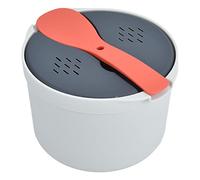Set di Pentole per Cuociriso a Microonde 2L Materiale PP per Uso Alimentare Cucchiaio per Riso Coperchio Colino Pentola per Cottura a Vapore Set per Cuociriso per Riso Quinoa (Arancia)