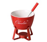 Set di pentole per fonduta con forchette per cioccolato, formaggio, caramelle, lumini da tè in porcellana, set scaldburro in ceramica, portacandele in porcellana