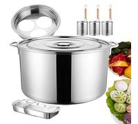Set di pentole per spaghetti in acciaio inox con cestello per scolapasta, pentole multiple per ristoranti, bancarelle di cibo e cucina lungo la strada, ed efficiente soluzione per cucinare la pasta