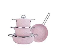 Set di pentole set da 7 pezzi in acciaio inossidabile antiaderente con zuppa a gas in granito pentola per cucina
