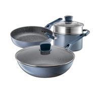 Set di Pentole Set Di Pentole 3 Pezzi Wok Pentola Per Zuppa Con Coperchio In Vetro Padella In Lega Alluminio Antiaderente Da Cucina Utensili Resistenti al Calore