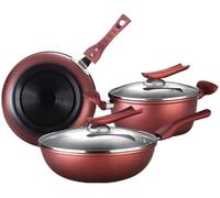 Set di Pentole Set Di Pentole Padella In Ferro Wok Antiaderente Con Coperchio Padelle In Vetro Cucina Per La Casa Utensili Resistenti al Calore
