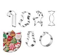 Set di per biscotti di Natale, 6 pezzi in acciaio inossidabile, pupazzo di neve e canna di zucchero, set di da taglio per pasticceria di Natale, per regali di pasticceria e feste