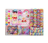 Set di per capelli colorati | Set di per capelli per bambine e bambine, con supporto per coda di cavallo, fasce elastiche colorate per feste, capelli, compleanno