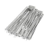 Set Di Per Prato, 50 Pezzi A U Ad Alta Resistenza, 15 Centimetri Galvanizzato Resistente Per Tenda, per Fissare a Terra Giardino Paesaggio Tendone Recinzione Copertura Piante Tubazione Irrigazione