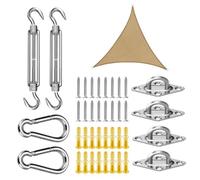 Set di per tende da sole, kit hardware a vela tonalità | Kit hardware per vela per paratiti triangolare - fissati, ganci in acciaio inossidabile, tensione a force per piscina, cortile, giardino