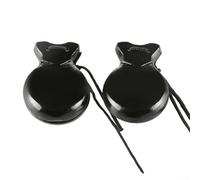 Set di percussioni manuali spagnole, 2 paia di nacchere, adatte per lezioni di musica e incontri (nero)