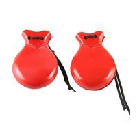 Set di percussioni manuali spagnole, 2 paia di nacchere, adatte per lezioni di musica e incontri (rosso)