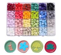 Set di perle di ceralacca,Ioggtser 24 colori perline di ceralacca Kit con 600PCS perline di ceralacca, perline di ceralacca per sigillo di ceralacca per sigillare le lettere