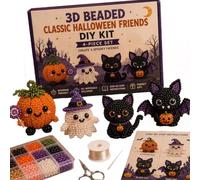 Set di perline con personaggi decorativi, Cla, E | Attività di progetto di Halloween quattro con perline e indicazioni illustrate