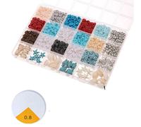 Set di perline di argilla morbida fatte a mano, materiale fai da te, accessori per gioielli e braccialetti (2400 pezzi)