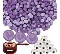 Set di Perline di Cera per Sigilli, Atopbb Set di Perline di Cera per Sigilli con 300 PZ Perline di Cera Bianco Perla, Scaldatore per Sigilli di Cera, Cucchiaio Fusorio, 10 PZ Candele, Kit per Sigilli